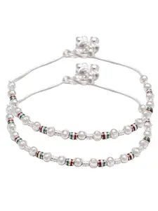 MEMOIR Silver-Plated Meenakari Anklet