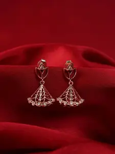 Clara 925 Sterling Silver Rose Gold-Plated Jhumkas Earrings