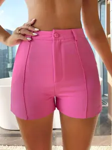 Stylecast X Slyck Solid Pattern High-Rise Regular Fit Shorts