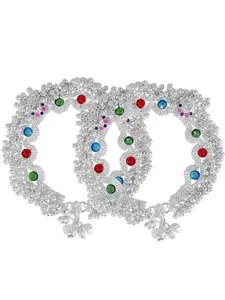 MEMOIR Silver-Plated Stone Studded & Beaded Anklet