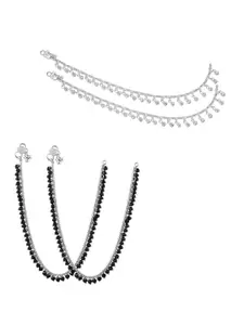 Heer Collection Set of 2 Silver-Plated Anklet