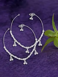 Heer Collection Set of 2 Silver-Plated Anklets