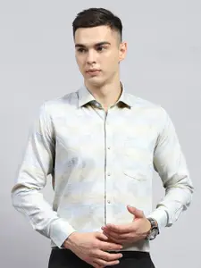 Monte Carlo Men Spread Collar Buffalo Checked Cotton Casual Shirt