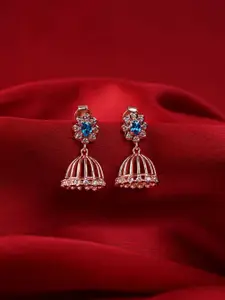 Clara 925 Sterling Silver Rose Gold-Plated Jhumkas Earrings