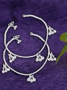 Heer Collection Set of 2 Silver-Plated Anklets