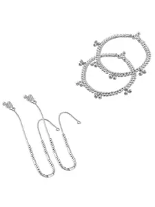 Heer Collection Set of 2 Silver-Plated Anklet