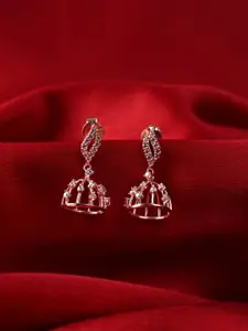 Clara 925 Sterling Silver Rose Gold-Plated Jhumkas Earrings