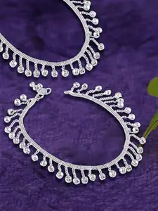 Heer Collection Set Of 2 Silver-Plated Anklets