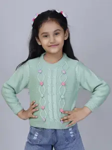 JoE Hazel Girls Floral Round Neck Pullover Sweaters