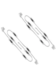 Heer Collection Set of 2 Silver-Plated Anklet