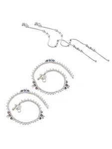 Heer Collection Set of 2 Silver-Plated Anklets
