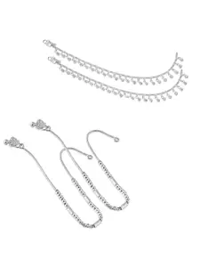 Heer Collection Set of 2 Silver-Plated Anklet