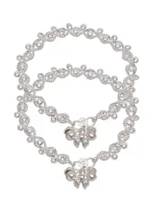 MEMOIR Silver-Plated CZ Studded Anklet