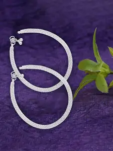 Heer Collection Set Of 2 Silver-Plated Anklets
