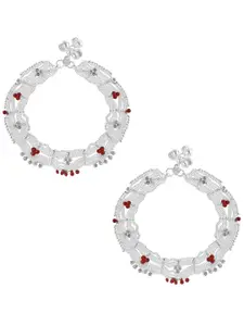 MEMOIR Silver-Plated Stone Studded Broad Heavy Anklet