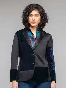 SHAYE Notch Lapel Collar Single Breasted Satin Blazers