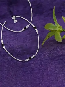 Heer Collection Set Of 2 Silver-Plated Anklet