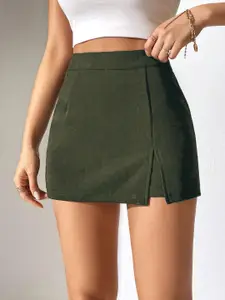 Stylecast X Slyck Solid Pattern High-Rise Regular Fit Slip-On Shorts