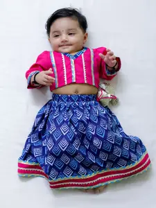 BownBee Girls Embellished Cotton Ready to Wear Lehenga & Blouse