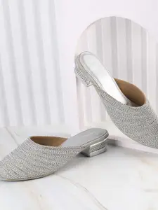 Metro Women Round Toe Block Mules Heels