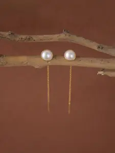 Clara 9.5 Sterling Silver Gold-Plated Pearl Beaded Drop Earrings