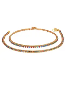 MEMOIR Gold-Plated CZ Studded Anklet
