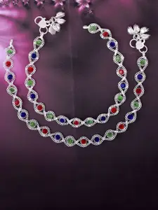 MEMOIR Silver-Plated AD Studded Anklet