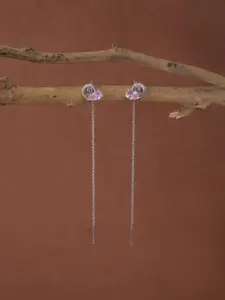 Clara 925 Sterling Silver Rhodium-Plated Contemporary Drop Earrings