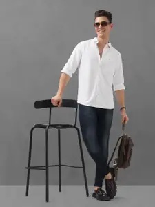 BULLMER Men Spread Collar Solid Casual Shirt