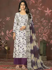 Maroosh Floral Embellished Beads and Stones Cotton Unstitched Dress Material