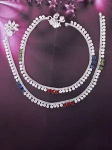 MEMOIR Silver-Plated Crystal Anklet