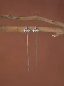 Clara 925 Sterling Silver Rhodium-Plated Drop Earrings