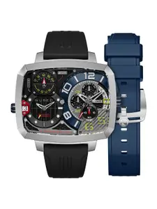 NUBEO Men Brass Dial & Straps Analogue Chronograph Watch NB-6084-01