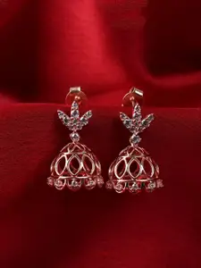Clara 925 Sterling Silver Rose Gold-Plated Jhumkas Earrings