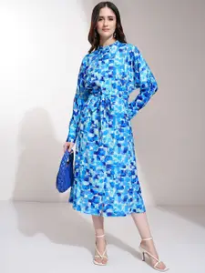Tokyo Talkies Women Printed Batwing Sleeve Fit & Flare Midi Dress