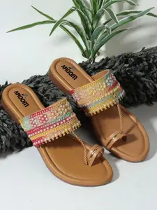 AROOM Women One Toe Flats