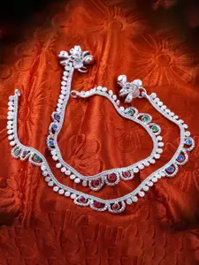 Heer Collection Silver-Plated Beaded Anklet