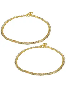 MEMOIR Gold-Plated CZ Studded Anklet