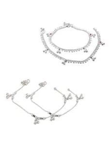 Heer Collection Silver-Plated Beaded Anklet