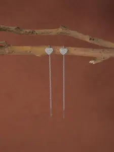 Clara 925 Sterling Silver Rhodium-Plated Contemporary Drop Earrings