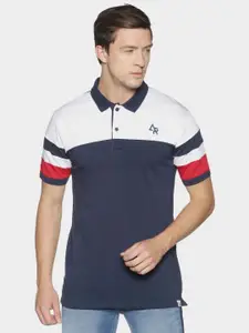 ADRO Men Colourblocked Polo Collar T-shirt