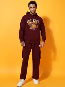 GRIFFEL Men Self Design Long Sleeves Hooded Tracksuits