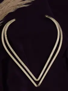 VOGUE PANASH Gold-Plated V-Shaped Necklace