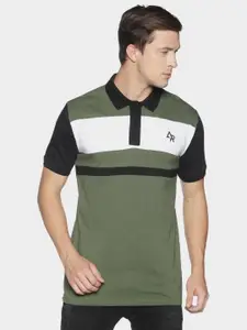 ADRO Men Colourblocked Polo Collar T-shirt