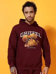 GRIFFEL Men Printed Hooded Sweatshirt