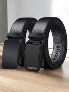 The Roadster Lifestyle Co Men Set Of 2 Textured Formal Belt