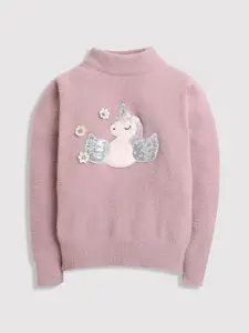 Tiny Girl Girls Round Neck Long Sleeves Cable Knit Pullover