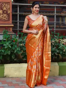 KALINI Floral Zari Pure Silk Kanjeevaram Saree