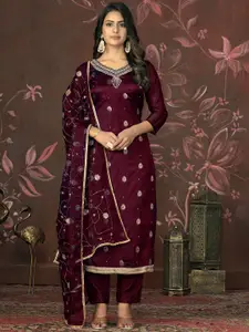 Maroosh Floral Embroidered Organza Zari Unstitched Dress Material