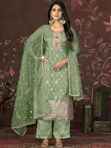 Maroosh Ethnic Motifs Woven Design Organza Zari Unstitched Dress Material